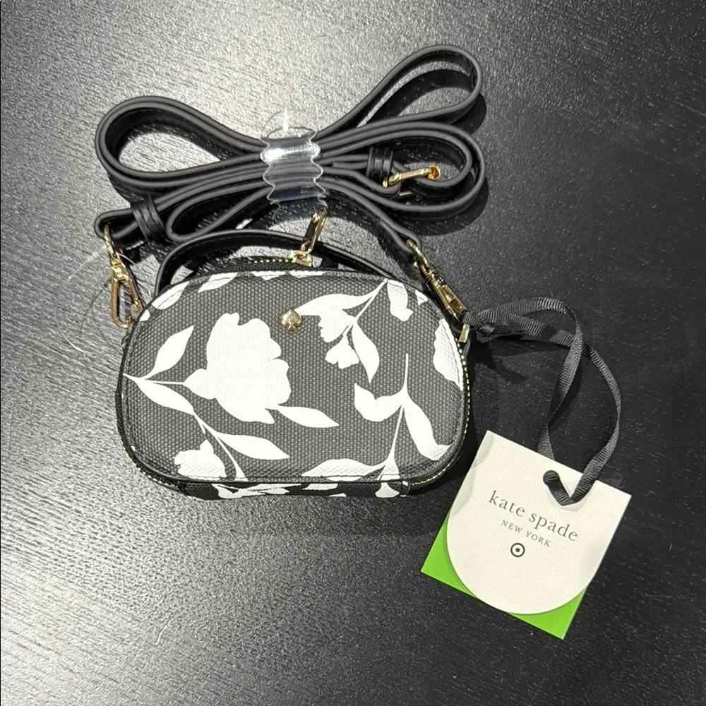 Kate Spade NY X Target Classic Black & White Rose Mini Crossbody Bag - Picture 4 of 6